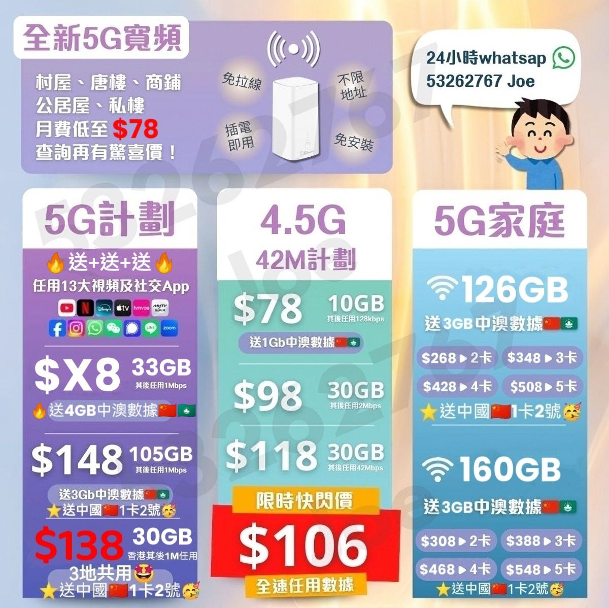🔥3地10Gb$116送香港全速任用🔥