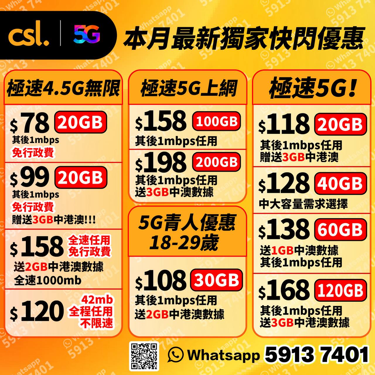 🔥CSL最新本月快閃全網獨家轉台優惠